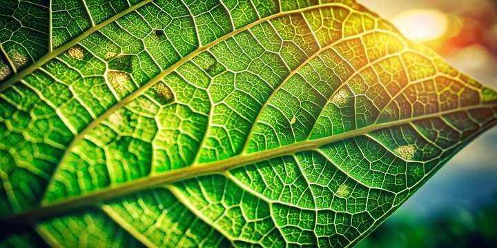 Vintage Style Photography of a Fresh Green Leaf with Insect Bite Marks Creating a Natural Pattern and Copy Space for Nature Lovers and Eco-Friendly Designs