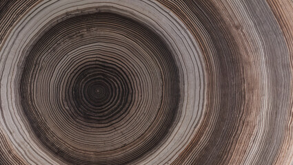 Fototapeta premium Smooth and shaded concentric rings reflecting tree's growth history