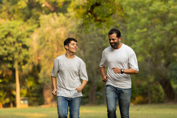 Indian Father-Son Bonding Through a Joyful Morning Run in Nature