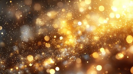 Soft and elegant golden bokeh background with blurred orbs of light in gold, beige, and cream. The abstract design creates a luxurious and calming atmosphere