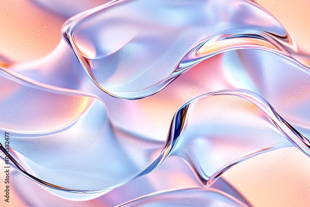 Poster elegant abstract flowing curves in transparent layers