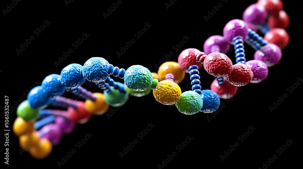 Poster Holographic interface showing DNA mutations and genetic variations, symbolizing future biotechnological potential with empty space for text