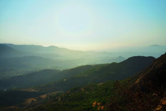 Morning in mountains | Nature landscape photograph which have horizon with windmills | View from Kalsubai peak and Kalsubai trek