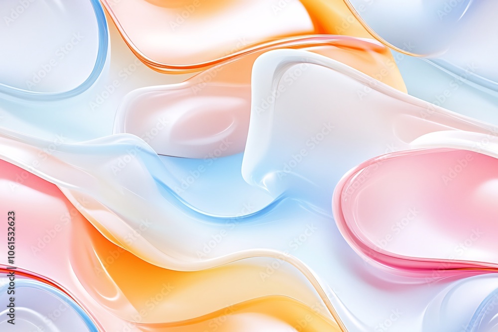Poster abstract 3d rendered background with soft colors