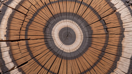 Rustic charm in cracked wooden rings showing strength and resilience
