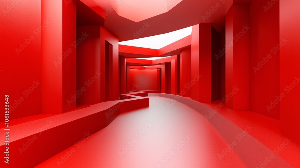 Poster Abstract 3D render of stock market arrows pointing up and down, symbolizing market volatility with a futuristic background with empty space for text