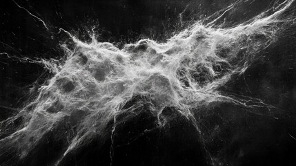Naklejka premium White Cobweb Texture on Black Background Halloween Decoration Spooky Web Spider Web Pa