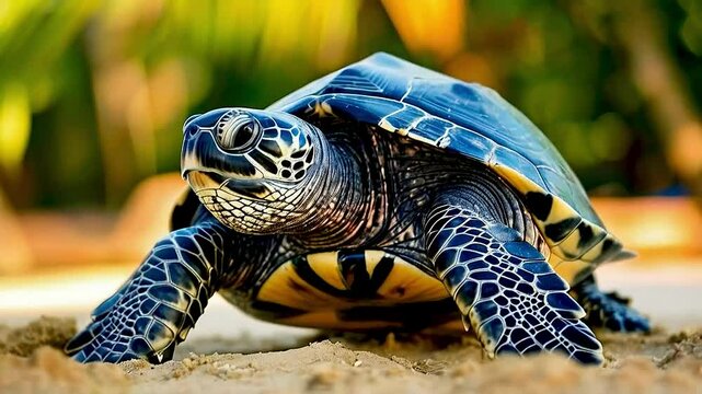 a turtle  on  the sand
