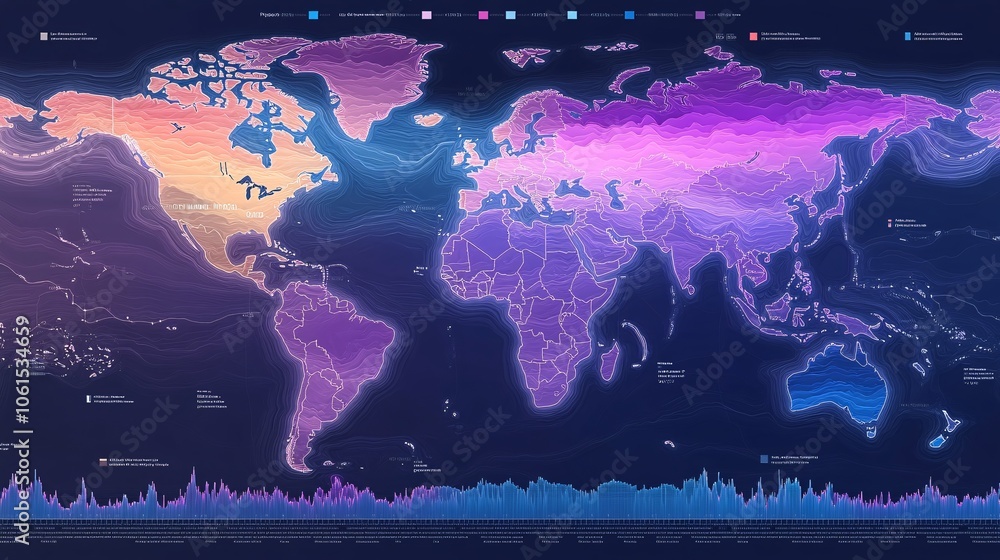Poster Stock market heat map with various sectors and color-coded performance levels, giving an overview of current market activity with empty space for text