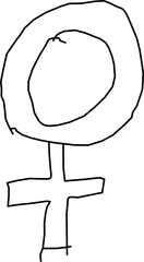 female symbol vector design illustration in Doodle style