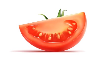 a realistic slice of lemon, juicy texture, intricate pulp details, vibrant yellow, isolated on white background