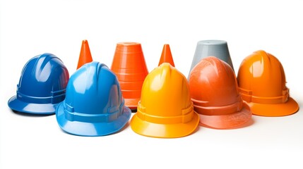 Construction Hard Hats Safety Equipment  Blue Orange Yellow Safety Gear