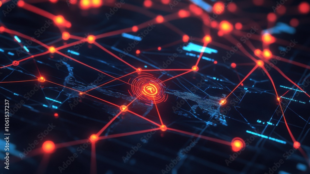 Aufkleber network security monitoring center visualizing potential cyber