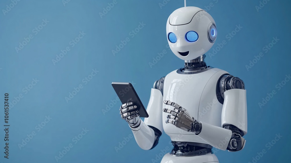 Leinwandbilder AI-powered customer support chatbot on a mobile screen assisting users with financial queries in real time, representing the convenience of fintech solutions with empty space for text