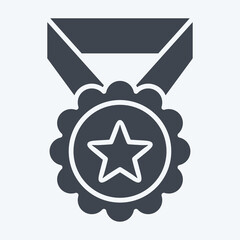 Icon Medal 2. related to Award symbol. glyph style. simple design editable
