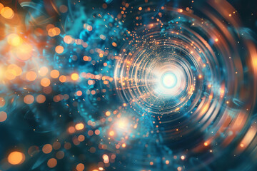 Fototapeta premium Abstract science fiction futuristic background . lens flare. concept image of space or time travel over bright lights