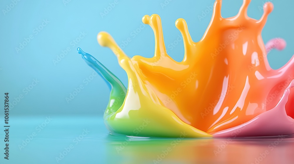 Aufkleber colorful paint splashes create a vibrant and dynamic abstract pattern, ai