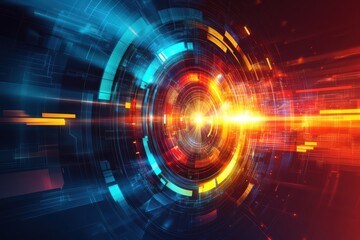 Obraz premium Futuristic Arrows and Circles on Abstract Background.