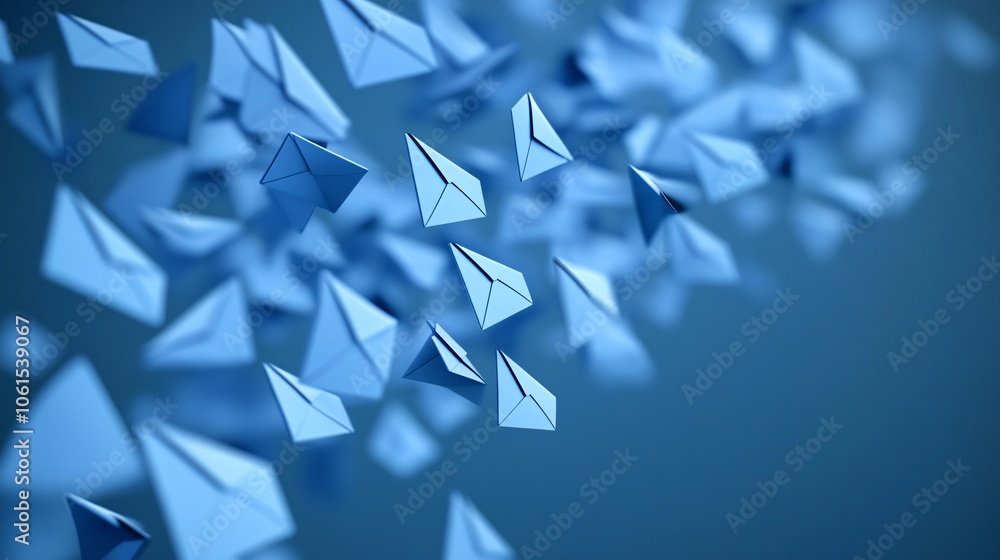 Aufkleber Digital illustration of email marketing workflow with funnel visuals, segmentation, and performance tracking, representing the power of targeted campaigns with empty space for text