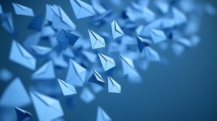 Fototapeta premium Digital illustration of email marketing workflow with funnel visuals, segmentation, and performance tracking, representing the power of targeted campaigns with empty space for text