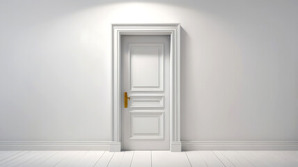 White Bedroom Door for Hotels with white wall background