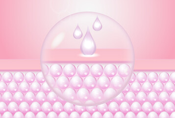 Cosmetic serum Oil drop on skin cell, Skin Repair, moisturizer, collagen serum, advertising background ready to use