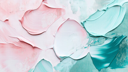 Obraz premium Pastel Abstract Acrylic Paint Strokes Wallpaper with Textured Brush Details and Soft Color Palette
