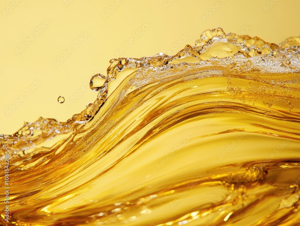 Poster golden liquid flow. elegant abstract background with smooth wave pattern