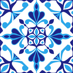 Tile seamless pattern design. With colourful motifs background.