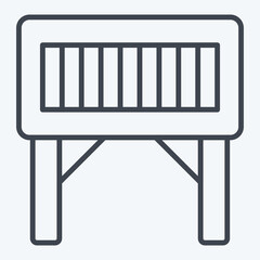 Icon Folding Table. related to Camping symbol. line style. simple design editable