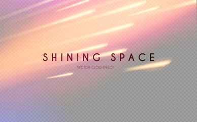 Fototapeta premium Motion transparent light effect. Shining pink and yellow beams magic background and liquid speed light