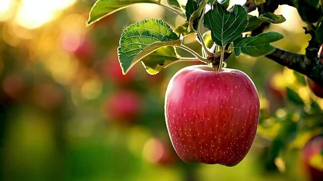 an apple on aan apple on a tree tree