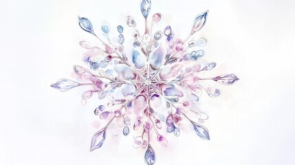 Delicate Watercolor Snowflake: A Touch of Winter Magic
