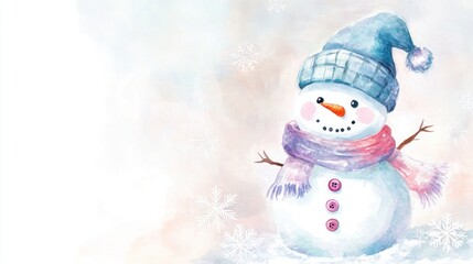 Adorable Snowman in a Snowy Winter Wonderland
