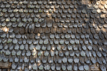 Alte verwitterte Holzschindeln 