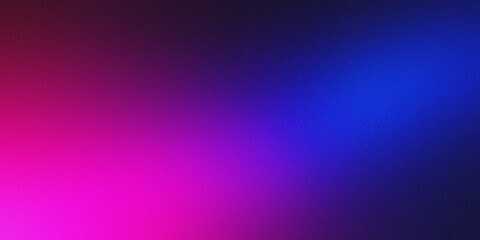 Obraz premium Dark purple, pink blue, gradient background, blurred neon color flow, grainy texture effect, futuristic banner design