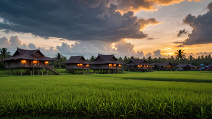 AI image generate a picture of a traditional Malay house