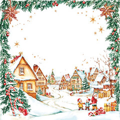 Fototapeta premium Merry Christmas - xmas banner with copyspace - square frame for insta post, banner or button