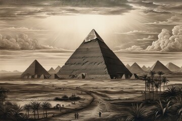 Closeup Egypt pyramid architecture building landmark.