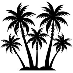 Fototapeta premium silhouette of palm tree, silhouette of palm trees, palm tree silhouette