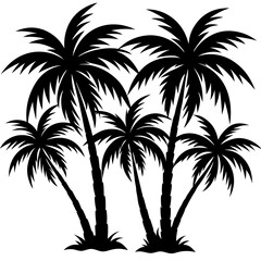 Obraz premium silhouette of palm tree, silhouette of palm trees, palm tree silhouette