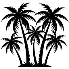 Obraz premium silhouette of palm tree, silhouette of palm trees, palm tree silhouette