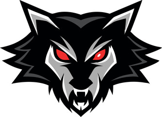 Simple Wolf Head line Art Vector
