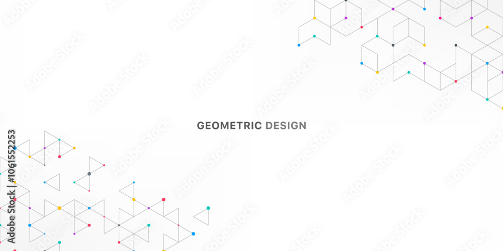 Aufkleber Abstract vector background with simple geometric figures and dots. Graphic design element and polygonal shape pattern