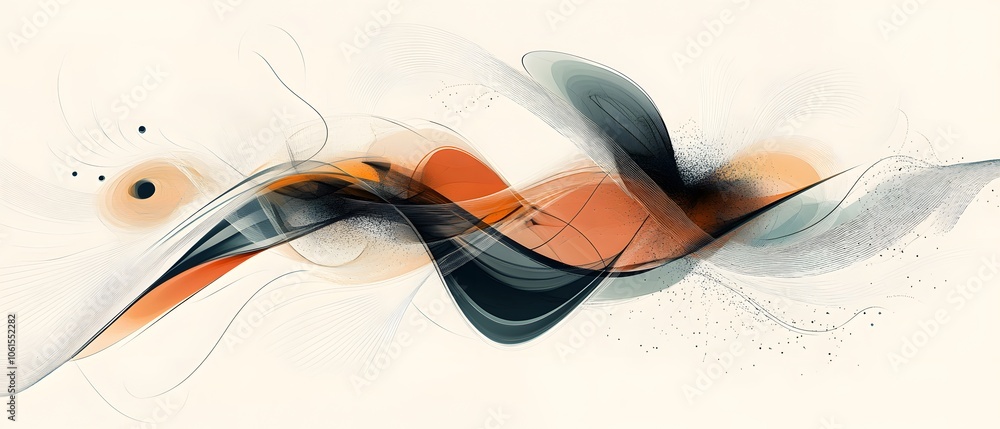 Aufkleber an abstract wave design featuring fluid lines and vibrant colors, creating a soothing and artistic v