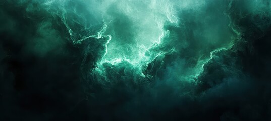 Fototapeta premium Abstract dark green and cyan background with neon light