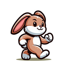 Obraz premium Rabbit mascot character isolated vector illustration