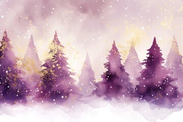 Christmas tree watercolor background purple backgrounds outdoors.