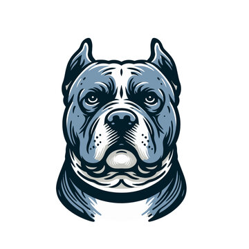 Pitbull terrier character mascot. Isolated vector illustration