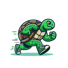 Obraz premium Modern turtle mascot character isolated vector illustration